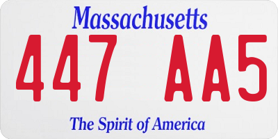 MA license plate 447AA5