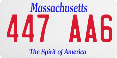 MA license plate 447AA6