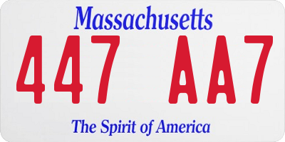 MA license plate 447AA7