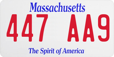 MA license plate 447AA9