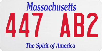 MA license plate 447AB2