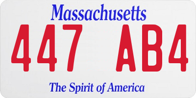 MA license plate 447AB4