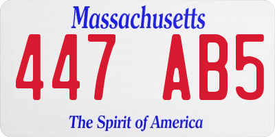 MA license plate 447AB5