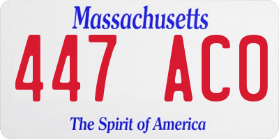 MA license plate 447AC0