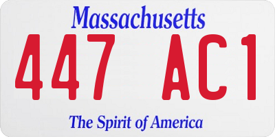 MA license plate 447AC1