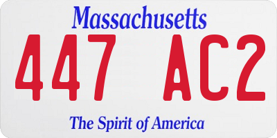MA license plate 447AC2