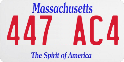MA license plate 447AC4