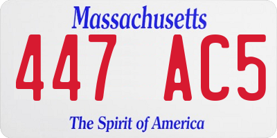 MA license plate 447AC5