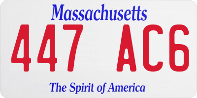 MA license plate 447AC6