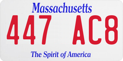 MA license plate 447AC8