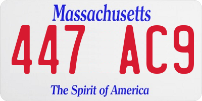 MA license plate 447AC9
