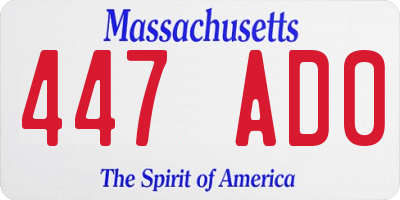 MA license plate 447AD0