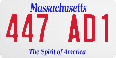 MA license plate 447AD1