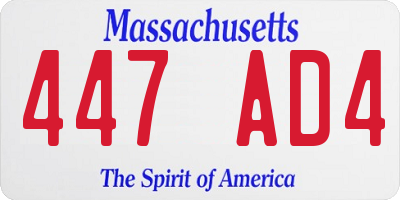 MA license plate 447AD4