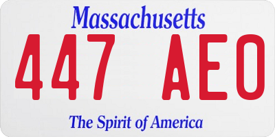 MA license plate 447AE0