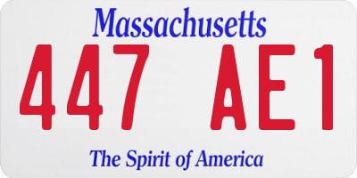MA license plate 447AE1