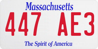 MA license plate 447AE3