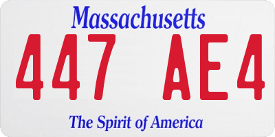 MA license plate 447AE4