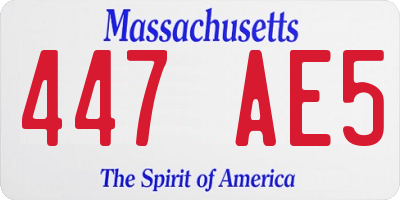 MA license plate 447AE5