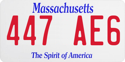 MA license plate 447AE6