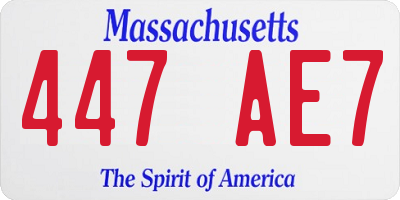 MA license plate 447AE7