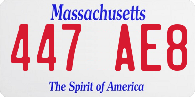 MA license plate 447AE8