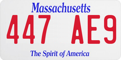 MA license plate 447AE9