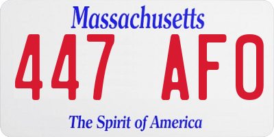 MA license plate 447AF0