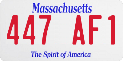 MA license plate 447AF1