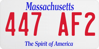 MA license plate 447AF2