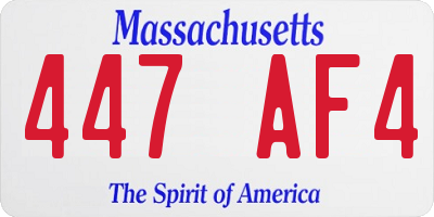 MA license plate 447AF4