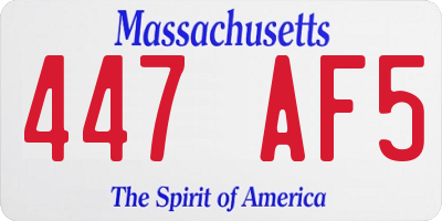 MA license plate 447AF5