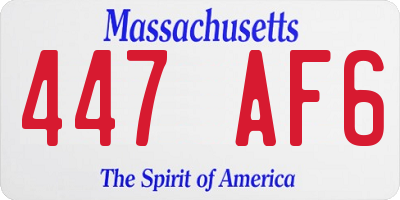MA license plate 447AF6