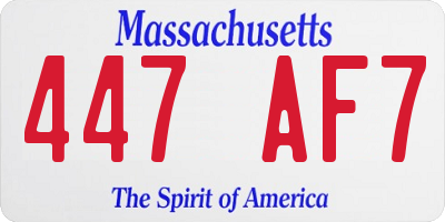MA license plate 447AF7