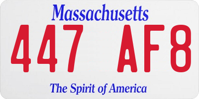MA license plate 447AF8