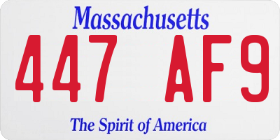 MA license plate 447AF9