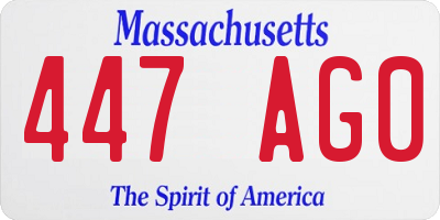MA license plate 447AG0