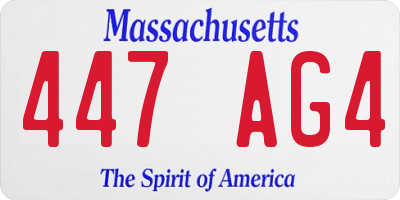 MA license plate 447AG4