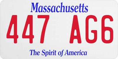 MA license plate 447AG6