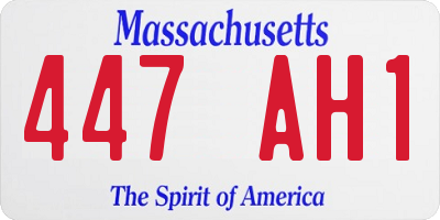 MA license plate 447AH1