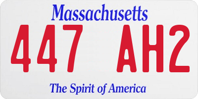 MA license plate 447AH2