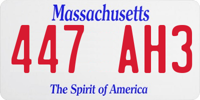 MA license plate 447AH3