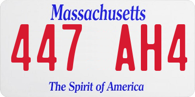 MA license plate 447AH4