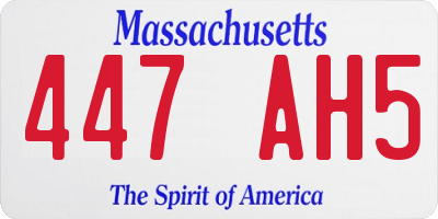 MA license plate 447AH5