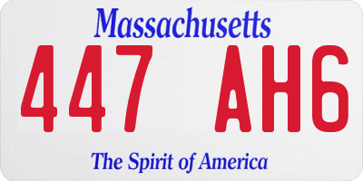 MA license plate 447AH6