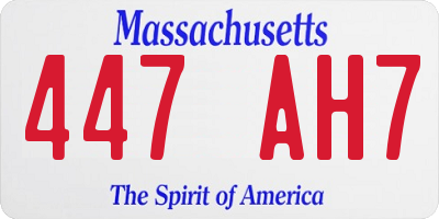 MA license plate 447AH7