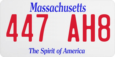 MA license plate 447AH8