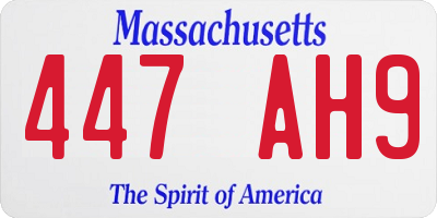 MA license plate 447AH9