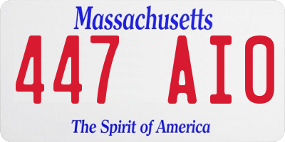 MA license plate 447AI0
