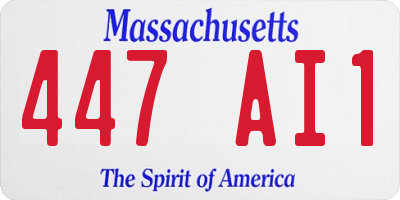 MA license plate 447AI1